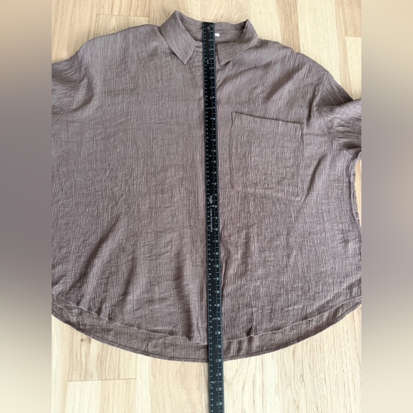 Abercrombie & Fitch Crinkle Oversized Button-Down Shirt Size Large - Picture 13 of 14